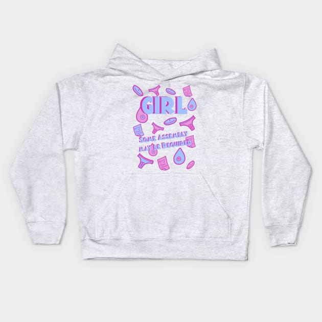 Girl  - Assembly Required Kids Hoodie by DiamondsandPhoenixFire